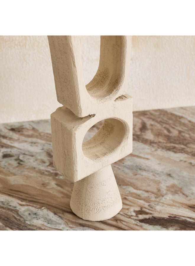 Home Box Decorative Resin Taper Candleholder - Beige - Image 4